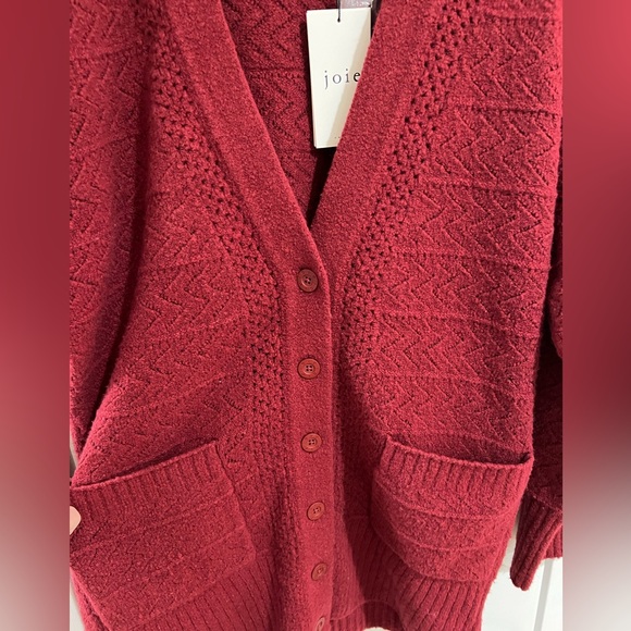 Joie Brea Cardigan in Russet Brown (looks maroon to me) Size L (NWT) - Picture 4 of 12